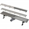 Водоотводящий желоб ALCAPLAST FIT&GO с двухсторонней решеткой DOUBLE APZ13-DOUBLE9-750