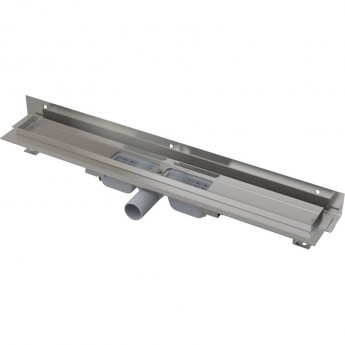 Водоотводящий желоб ALCAPLAST APZ104-650 FLEXIBLE для перфорированной решетки с регулируемым краем, к стене, низкий, горизонтальный сток Водоотводящий желоб ALCAPLAST APZ104-650 FLEXIBLE для перфорированной решетки с регулируемым краем, к стене, низкий, горизонтальный сток