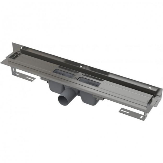 Водоотводящий желоб ALCAPLAST с порогами для перфорированной решетки и воротником к стене APZ4-950 SMART