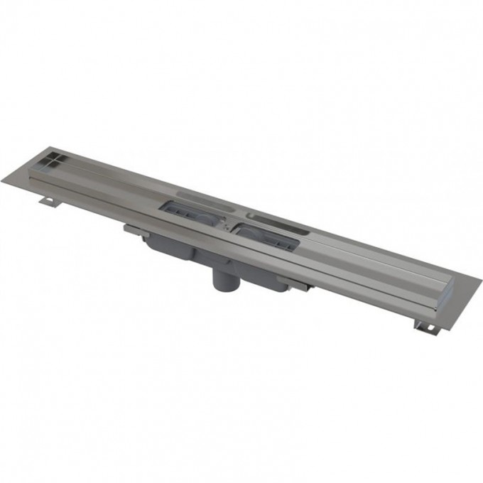 Водоотводящий желоб ALCAPLAST с порогами для перфорированной решетки, низкий, вертикальный сток APZ1101-1150