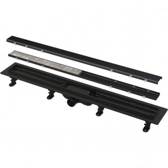 Водоотводящий желоб ALCAPLAST APZ19BLACK-550 с порогами для решетки или под кладку плитки черный Водоотводящий желоб ALCAPLAST APZ19BLACK-550 с порогами для решетки или под кладку плитки черный