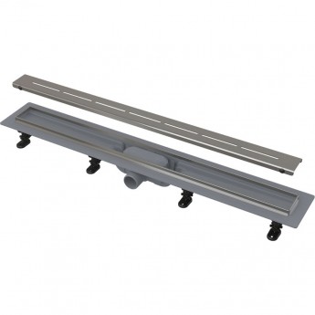 Водоотводящий желоб ALCAPLAST APZ18-650M SIMPLE с порогами из нержавеющей стали, для перфорированной решетки