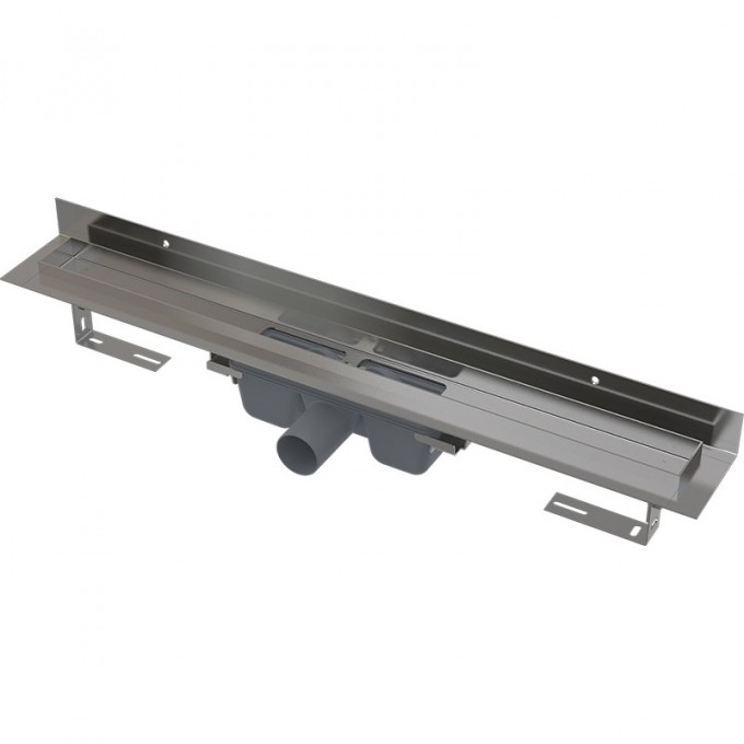 Водоотводящий желоб ALCAPLAST WALL для перфорированной решетки, с фиксированным воротником, к стене, горизонтальный сток APZ16-950