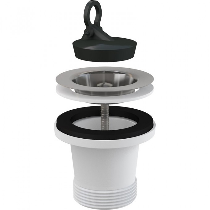 Водослив ALCAPLAST для мойки удлиненный 6/4" с нержавеющей решеткой Ø70 A34