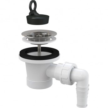 Водослив ALCAPLAST A31P для умывальника 6/4" с нержавеющей решеткой Ø63 и подводкой