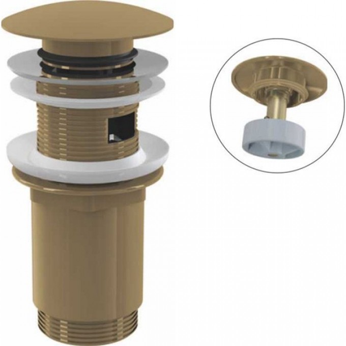 Водослив ALCAPLAST для умывальника click/clack 5/4", цельнометаллический A392-G-B