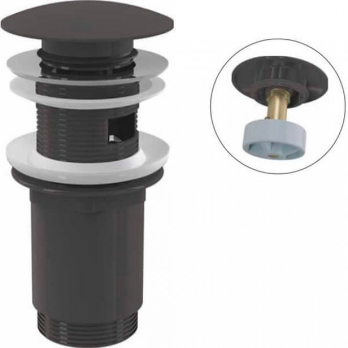 Водослив ALCAPLAST для умывальника click/clack 5/4", цельнометаллический A392-GM-B
