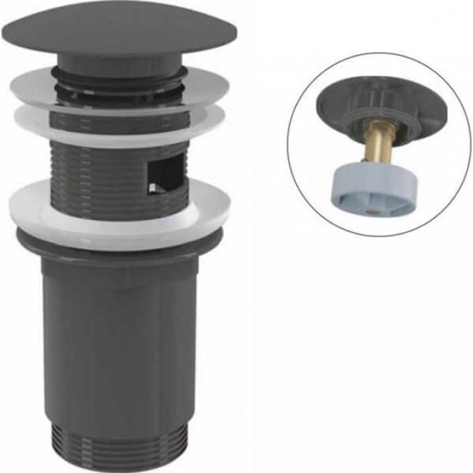 Водослив ALCAPLAST для умывальника click/clack 5/4", цельнометаллический A392-GM-P
