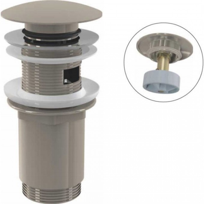 Водослив ALCAPLAST для умывальника click/clack 5/4", цельнометаллический A392-N-P