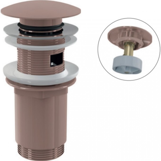 Водослив ALCAPLAST для умывальника click/clack 5/4", цельнометаллический A392-RG-B
