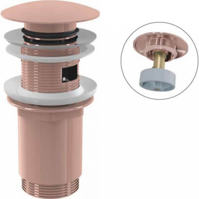 Водослив ALCAPLAST для умывальника click/clack 5/4", цельнометаллический A392-RG-P
