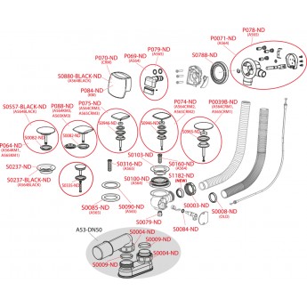 Запасная часть ALCAPLAST P064 к сифонам для ванн