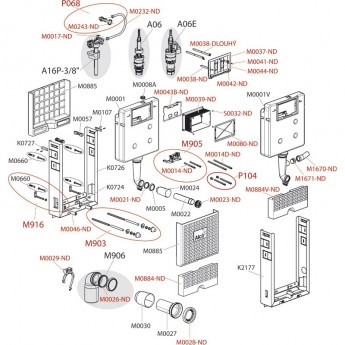 Запасная часть ALCAPLAST S0032-ND к скрытым системам инсталляций